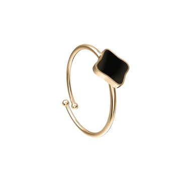 Flora Gold Black Ring