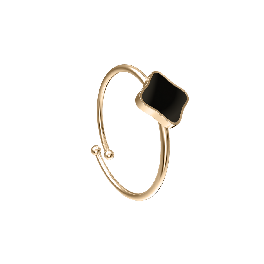 Flora Gold Black Ring