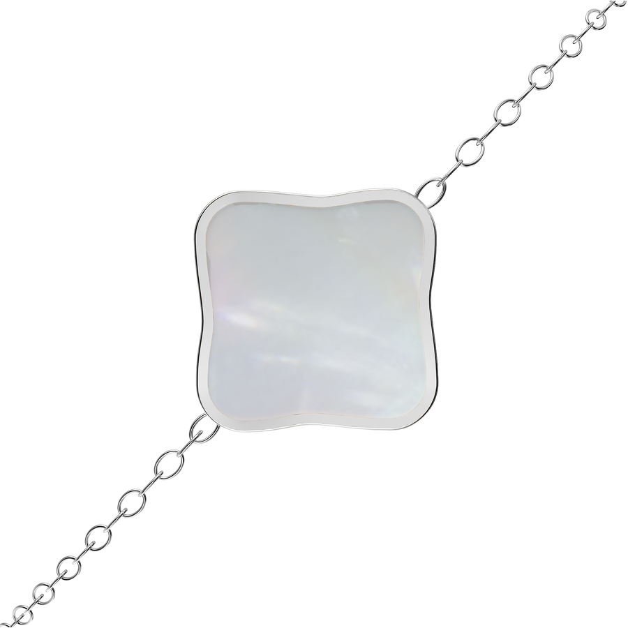 Flora Silver White Bracelet