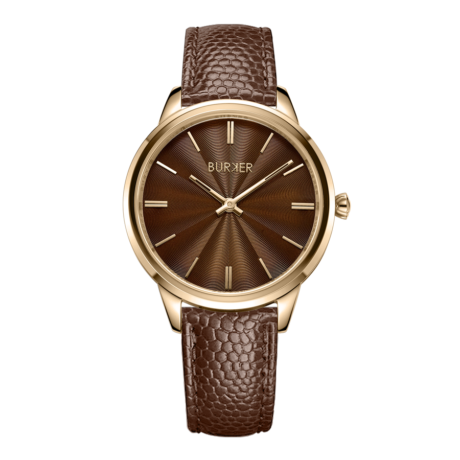 Emily Gold Brown/Brown Leather