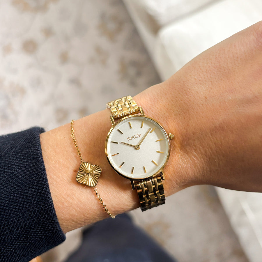 Ruby Petite Gold White & Flora Gold Bracelet