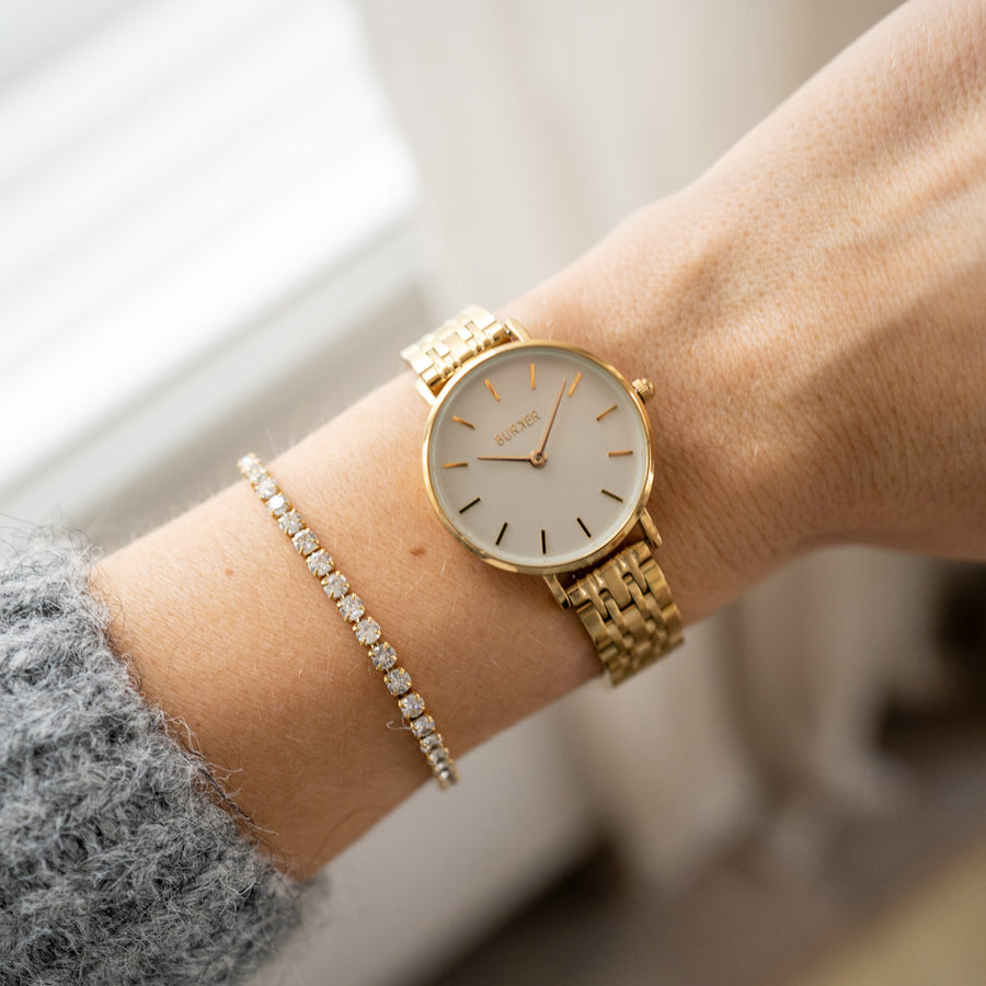 Ruby Petite Gold White & Ava Gold Bracelet