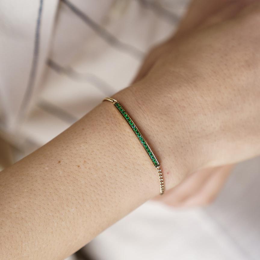 Lucy Gold Green Bracelet