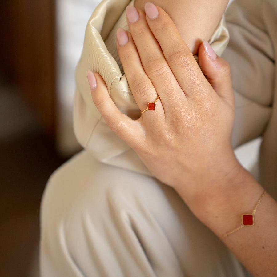 Flora Gold Ruby Ring